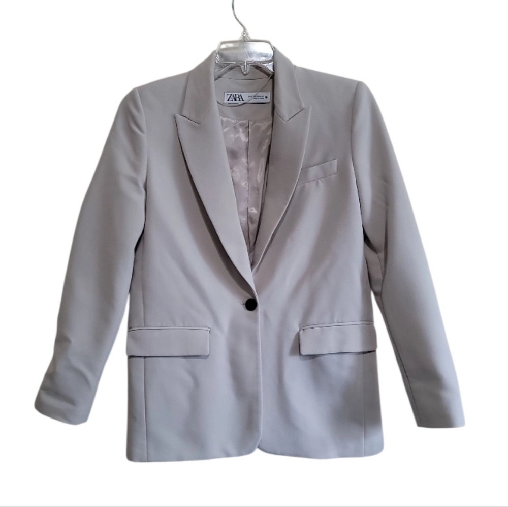 ZARA Womens Khaki Blazer Jacket Size Xsmall